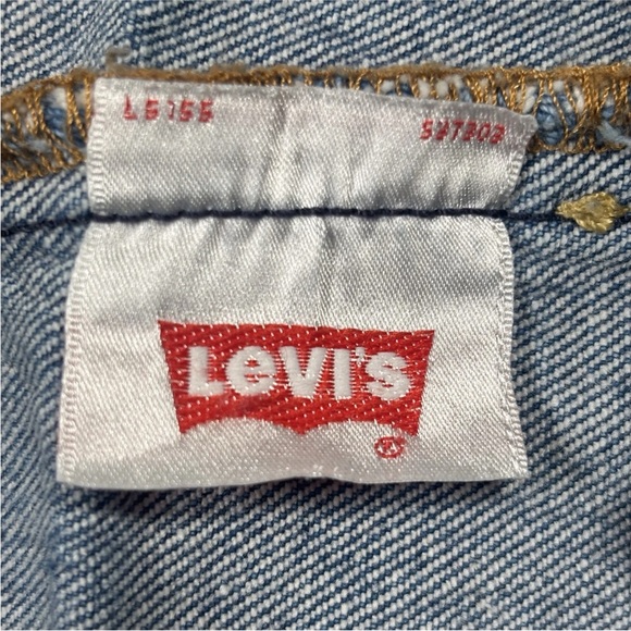 Levi's 501 Denim Shorts Women's 24 Blue Mid-Rise Hem Button-Fly Distressed - Picture 11 of 14